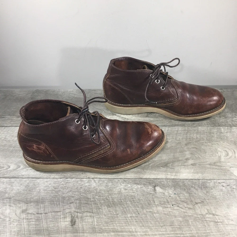 Red Wing 3141 Work Chukka Briar Oil Slick Traction Tred Leather Men Boots Size 9
